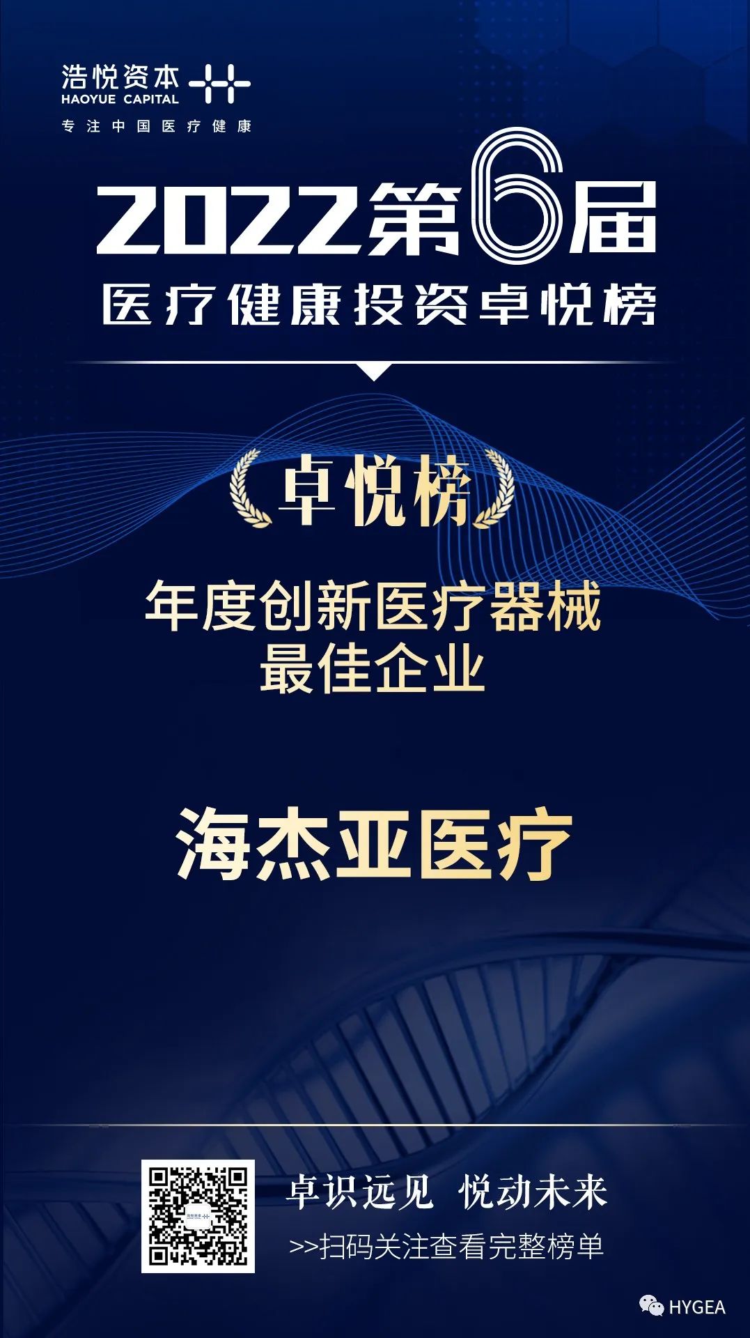 卓悅榜丨海杰亞醫(yī)療獲評2021年度創(chuàng)新醫(yī)療器械最佳企業(yè)獎